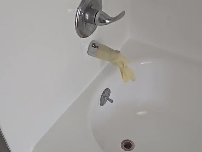 Fiberglass shower and tub refinished with a smooth white finish by Resurface Oregon